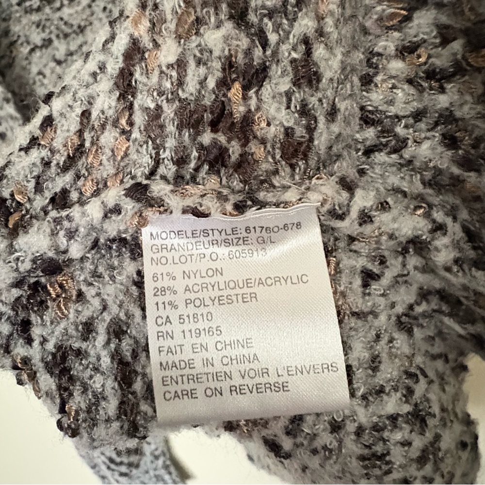 Tribal Marled Gray Cardigan Sweater Size Large - Picture 14 of 14